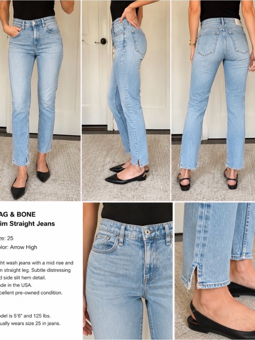 Rag and Bone
Low-Rise Slim Boyfriend Jeans in Arrow High